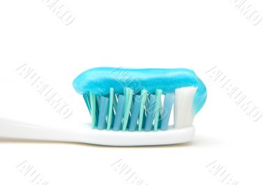 Close up of toothbrush with gel