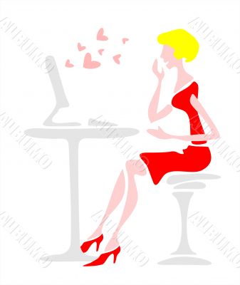woman and computer