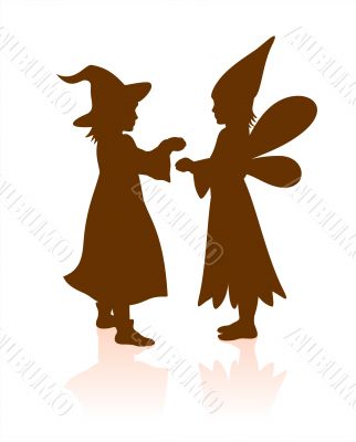 two halloween silhouettes