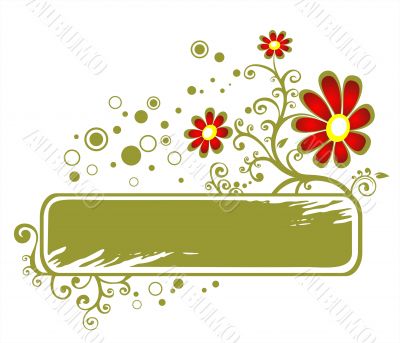 green grunge floral frame