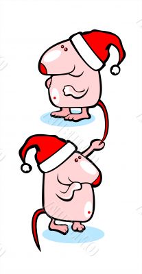 two christmas mice