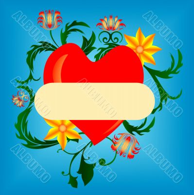 Grunge floral background. Vector illustration.