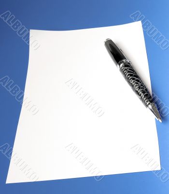 pen and sheet of white paper