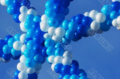 White and blue balloons
