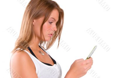 Young beautiful woman with cellphone