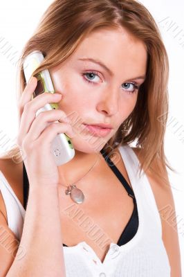 Young beautiful woman with cellphone