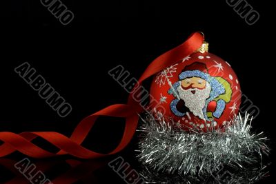 christmas tree ball with ribbon