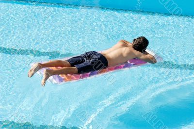Relaxing in a pool