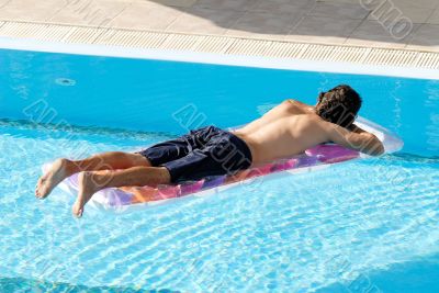 Relaxing in a pool