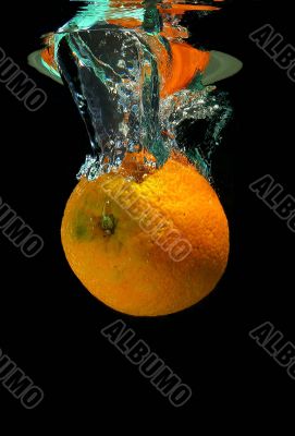 Ornage falling into water