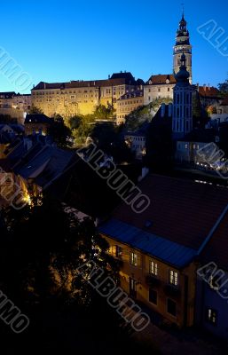 Old castle in Cesky Krumlov - night shot