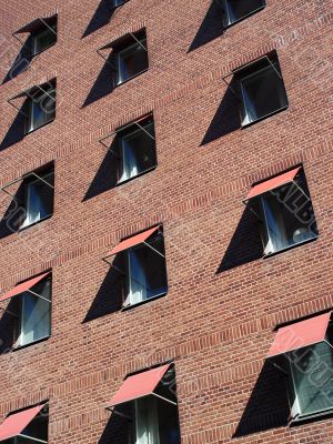 Windows with awnings