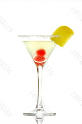 Cocktail glass with cherries