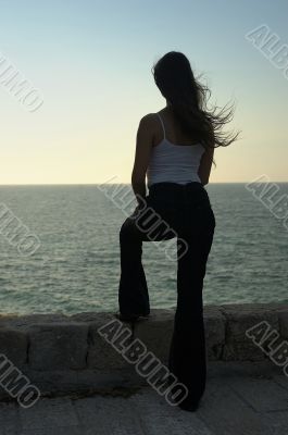 Woman looking at sea