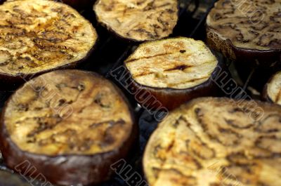 Eggplant on grill