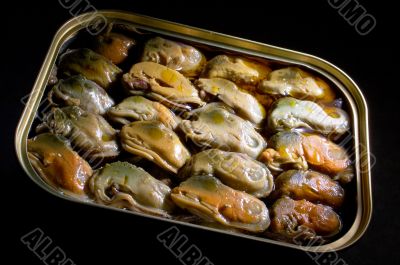 smoked mussels