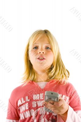Young girl watching TV