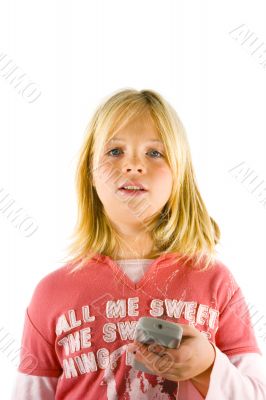 Young girl watching TV