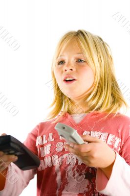 Young girl watching TV