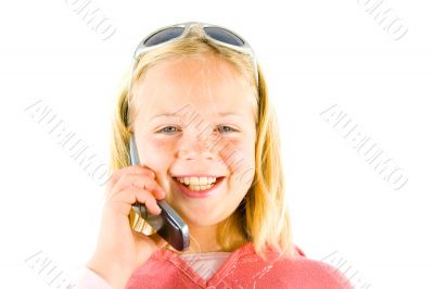 Young girl on the phone