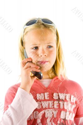 Young girl on the phone