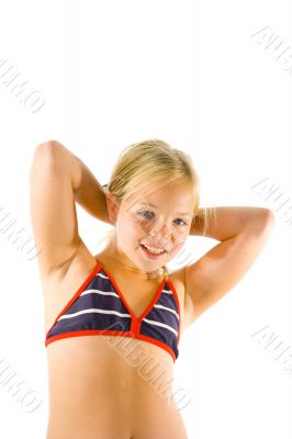 Girl having fun on the beach