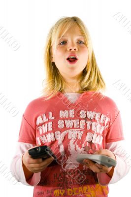 Young girl watching TV