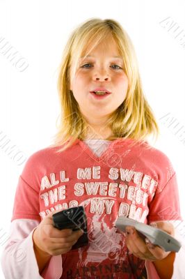 Young girl watching TV