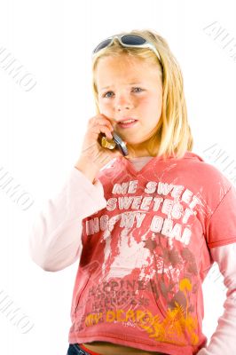 Young girl on the phone