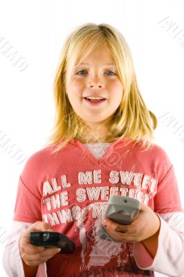 Young girl watching TV