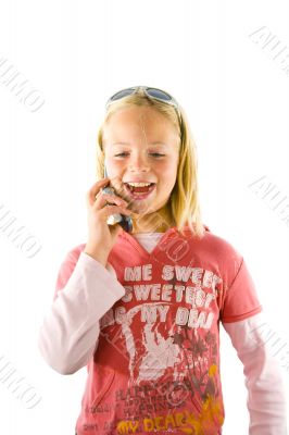 Young girl on the phone