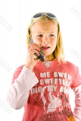 Young girl on the phone