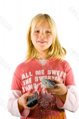 Young girl watching TV