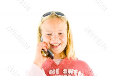 Young girl on the phone