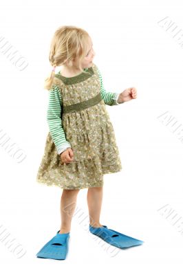girl in flippers