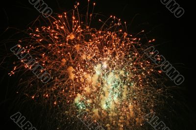 Fireworks lights and smoke