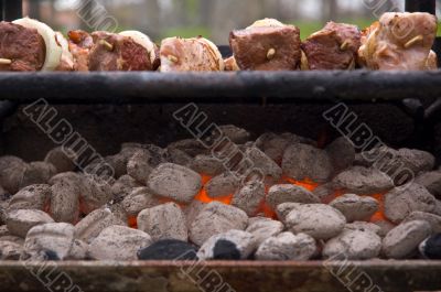 Kebab on the barbecue.