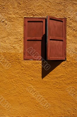 Window at a sunset