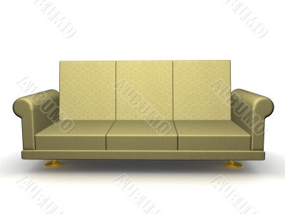 Soft sofa for rest. 3D image.