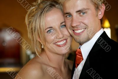 Wedding Faces of a bride and groom