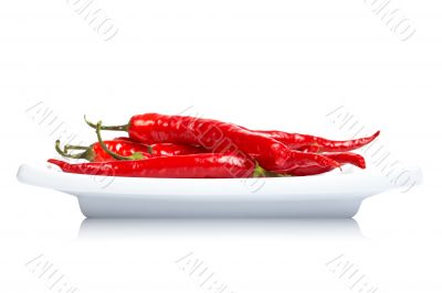 Red peppers in the dish