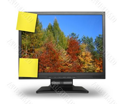 lcd with fall wallpaper