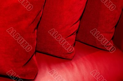 three red pillow
