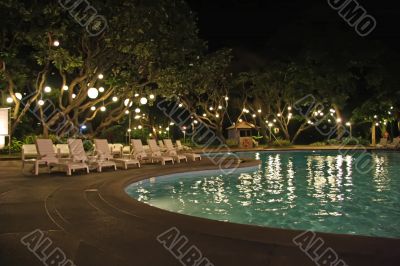 Swimming pool at night