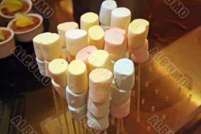 Multicolored marshmallows