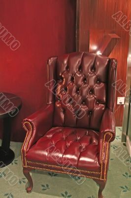 Traditional leather armchair