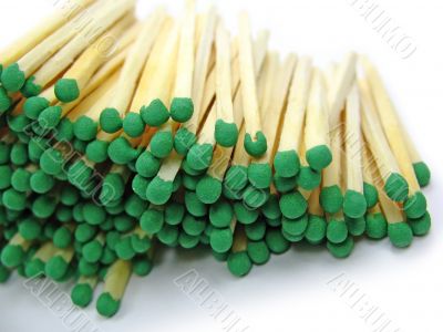 Green matches Isolated on white
