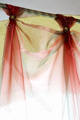 red curtains