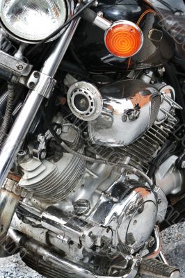 reflection of a sports motorcycle