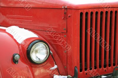  red old car